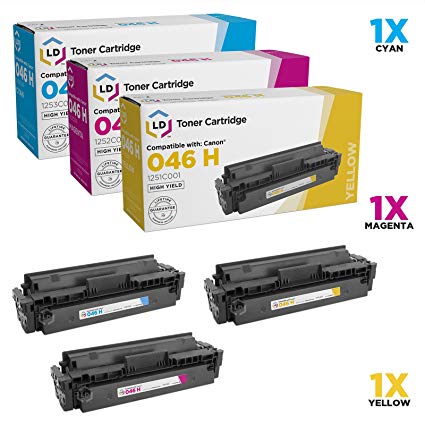 LD Compatible Toner Cartridge Replacement for Canon 046H High Yield (Cyan, Magenta, Yellow, 3-Pack)