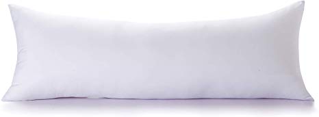 Acanva Body Insert Hypoallergenic Long Bed Sleeping Pillows for Side Sleeper, 20x54, White