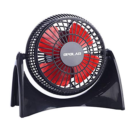 OPOLAR Super Quiet Desk USB Fan, Maximal 40db, Perfect Table Fan, Small Size, 2 Speeds, 360° Rotating Free Adjustment Personal Fan for Home,Office and Dorm-Red