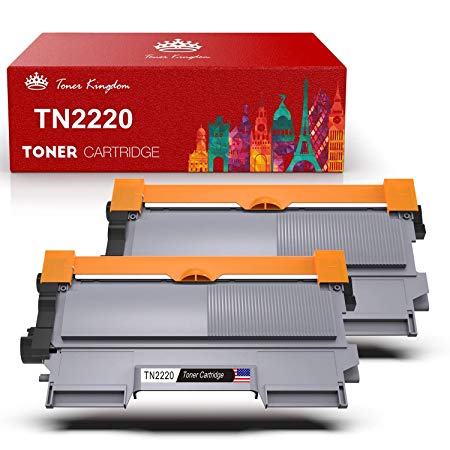 Toner Kingdom Compatible TN2220 TN2010 TN2210 Toner Cartridge in Black, 2600 Pages, Replacement Printer Toner for Brother HL-2130 HL-2250DN DCP-7055 DCP-7055W HL-2220 HL-2132 HL-2230 HL-2240 (2-pack)
