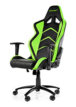 Akracing Ak-6014 Ergonomic Series Executive Racing Style Computer Gaming Office Chair with Lumbar Support and Headrest Pillow Included - Black/green