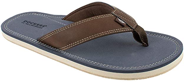 Dockers Men's Flip Flop Sandal ; Classic Comfort Footbed with Two-Tone Upper, Size 8 to 13