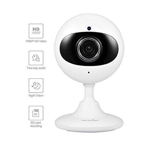 Wansview 1080P Wireless Security Camera, WiFi Home IP Camera for Baby /Elder/ Pet/Nanny Monitor with Night Vision and Two-way Audio-K3 (White)