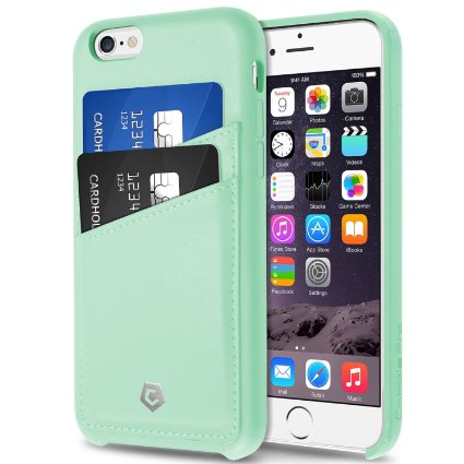 iPhone 6S Case, Cobble Pro Premium Handcrafted [Ultra Slim] Leather Back Case Cover with ID Credit Card Slot Holder for Apple iPhone 6S / iPhone 6, Mint Green