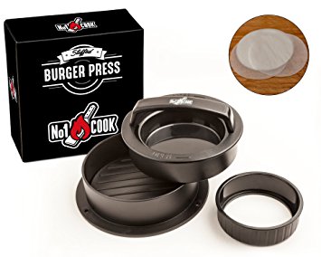 Stuffed Burger Press: Hamburger Patty Maker with 30 Wax Paper Discs to Make Great Sliders, Stuffed Burgers and Perfect BBQ Patties - Best Burger Press For cooking on the Barbecue, Stove or any Grill.