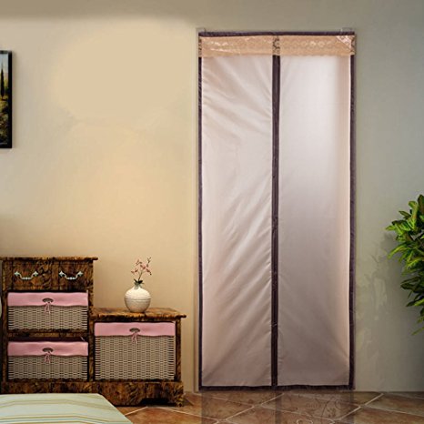 Magnetic Thermal Insulated Door Curtain Enjoy Your Cool Summer And Warm Winter With Saving You Money Door Curtain Auto Closer Fits Doors Up To 34" x 82",36"x 82",46" x 82"MAX