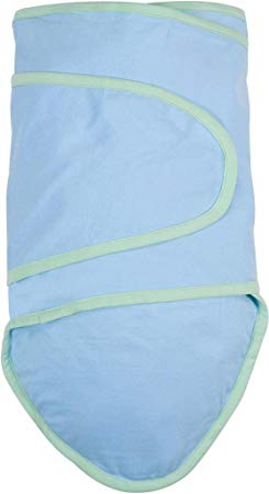 Miracle Blanket Swaddle for Baby Boys, Blue with Green Trim