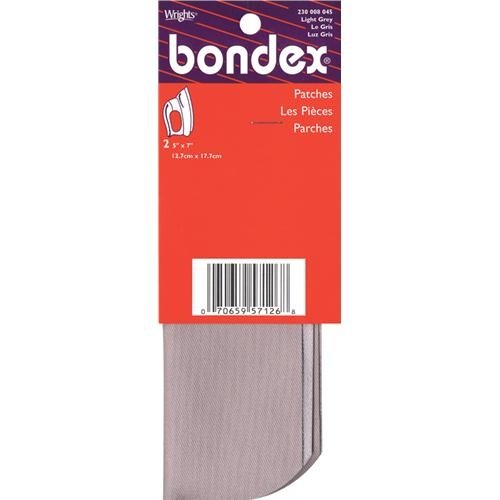 Bondex Iron-On Patches 5x7" 2/Pkg.-Light Grey