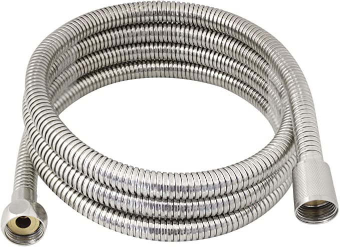 MODONA Premium 72" (6 Feet) Stainless Steel (SS304) Shower Hose with Brass Fittings, ELECTROPLATED SATIN NICKEL - 5 Year Warranty