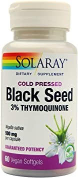 Black Seed 3% Thymoquinone Solaray 60 Vegan Softgel