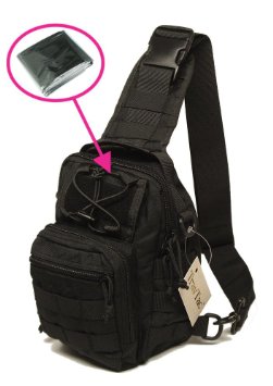 TravTac Stage I Premium Small EDC Tactical Sling Pack 900D - Includes Emergency Blanket