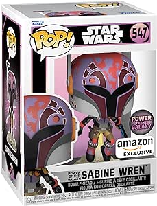 Funko Pop! Star Wars: Sabine Wren with Darksaber, Power of The Galaxy Series, Amazon Exclusive, Multicolor, 64929