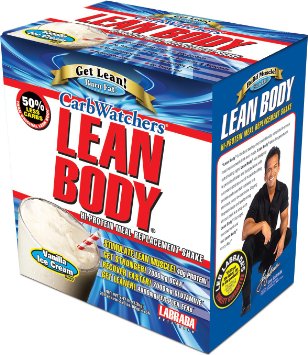 Labrada Nutrition Carb Watchers Lean Body Hi-Protein Meal Replacement Shake, Vanilla Ice Cream, 2.29-Oz. Packets (Pack of 20)