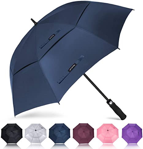 ZOMAKE Automatic Golf Umbrella Windproof, Large Stick Umbrella with 62/68 Inch Oversized Double Canopy Vented, Sun Protection for Men Women