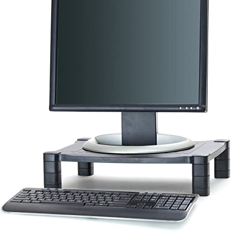 Mind Reader PLMONST-BLK Guide Adjustable Plastic Monitor/Laptop Stand, Black