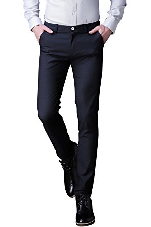 TALITARE Men's Slim Fit Stretch Fabric Casual Wear Suit Pant