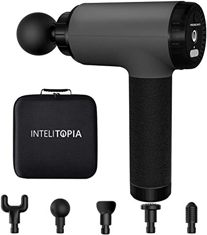 Massage Gun, Intelitopia Vibration Deep Tissue Massager with 3 Optional Modes and 4 Speed Level, Cordless Handheld Pure Wave Percussion Massager Helps Relieve Muscle Soreness and Stiffness