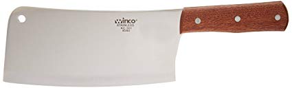 Winco 8" Heavy Duty Chinese Cleaver with Wooden Handle