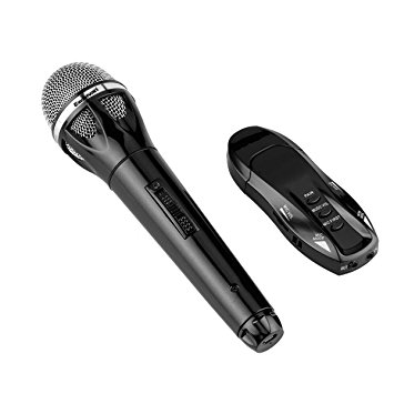 Excelvan Portable K18 Bluetooth Wireless Microphone Audio Cable USB Charge Microphone with Receptor for Bar KTV Home Party Speech