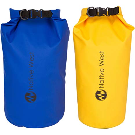 Dry Bag (2 Pack) With Shoulder Strap. Waterproof Dry Gear Bags for Boating, Kayaking, Fishing,Camping, Hiking, Rafting. Dry Compression Sack