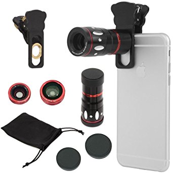 Phone Lens Universal 4 in1 Clip-on Cell Phone Camera Len Kit 10x Zoom Telephoto Fish Eye   Wide Angle   Micro Clip Lens For Samsung Galaxy S2/S3/S4 /S5/S5 neo/S5 min /S6/S6 edge/ S6 edge plus, S7/S7 edge/S7 edge plus,J3, J5,A3,Note 1/2/3 , Tab 2, Note 8, 10.1 , Moto X/Nexus 4/5/7