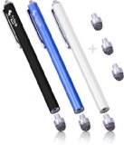 The Friendly Swede Replaceable Tip Hybrid Stylus 3 Pack Black White and Dark Blue