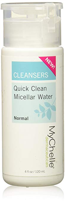 MyChelle Quick Clean Micellar Water, Hydrating and Antioxidant-Rich Cleanser and Makeup Remover for All Skin Types, 4.0 fl oz