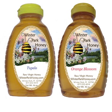 Florida Honey Sampler 32oz (Tupelo & Orange Blossom Honey Pure, Natural Honey)
