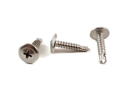 410 Stainless #8 x 3/4" Wafer Head Philips Self Drilling Sheet Metal Tek Screws , (1/2" to 1-5/8" Length in Listing), 100 pieces, Modified Truss Head Self Driller (#8 x 3/4 inch)