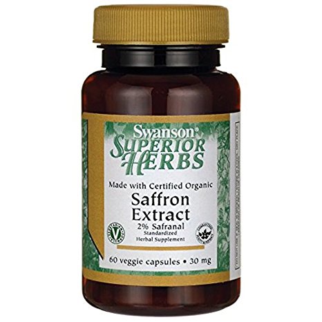 Swanson Saffron Extract 2% Safranal 30 mg 60 Veg Caps