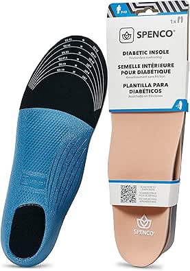 Spenco Diabetic Insole Trim to Fit for Cushioning, Reduced Friction, Foot discomfort and All Day Comfort