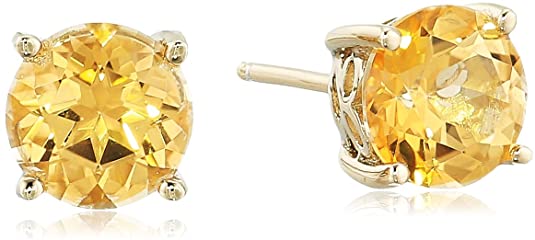 Amazon Collection Platinum or Gold Plated Sterling Silver Stud Earrings made with Infinite Elements Topaz Gemstones
