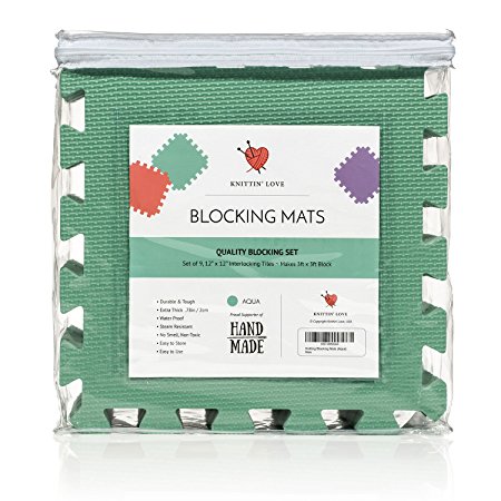 Blocking Mats for Knitting Set, Extra Thick .78 inch, Steam and Wet Block, Durable, Storage Bag Included, Easy to Use, Easy to Store, 9 Pack