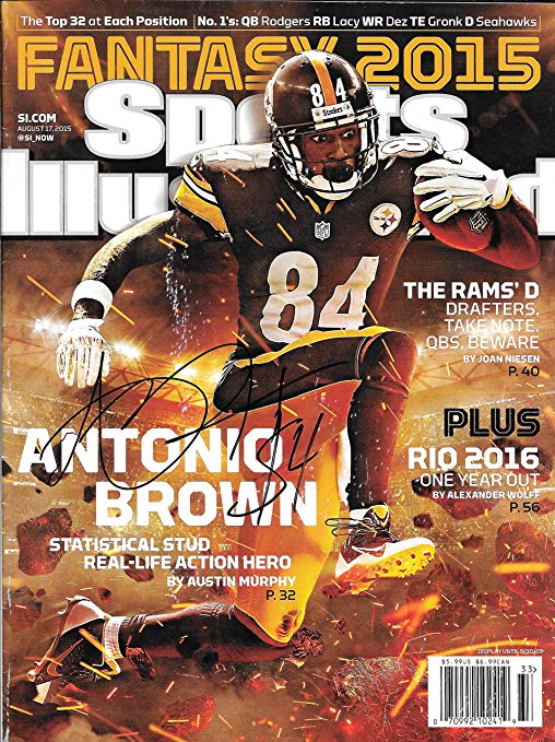 Antonio Brown Autographed Signed 2015 Pittsburgh Steelers Sports Illustrated Complete Magazine - COA - NR/MT Condition!