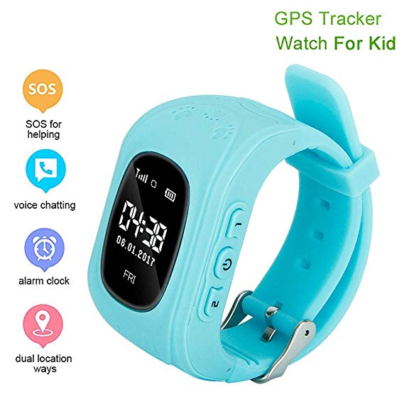 Hufcor Kids GPS Smartwatch, Anti-Lost Smart Watch for Girls Boys, SOS Alarm Activity Wristband Electronic Toy for Android/iOS 2019 Birthday Gifts, Multi-Language Global Positioning, Health Monitoring