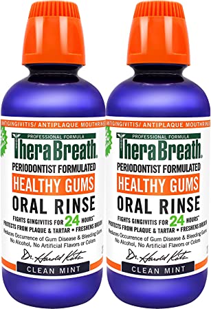 TheraBreath 24 Hour Healthy Gums Periodontist Formulated Oral Rinse, 16 Ounce (Pack of 2)