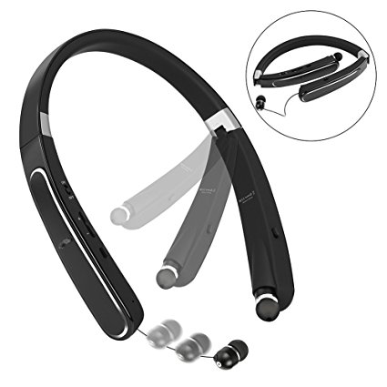 Bluetooth Headphones,Oranka Foldable Wireless Neckband Earphone with Creative Design Retractable Earbuds Bluetooth Headset with Mic for IOS, Android &Other Bluetooth Enabled Devices