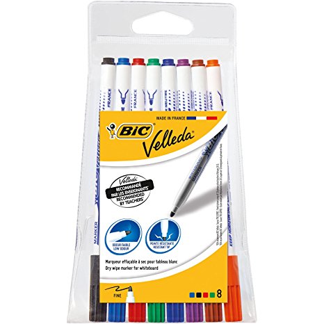 BIC Velleda 1721 Whiteboard Markers Assorted Colours 8 Pack