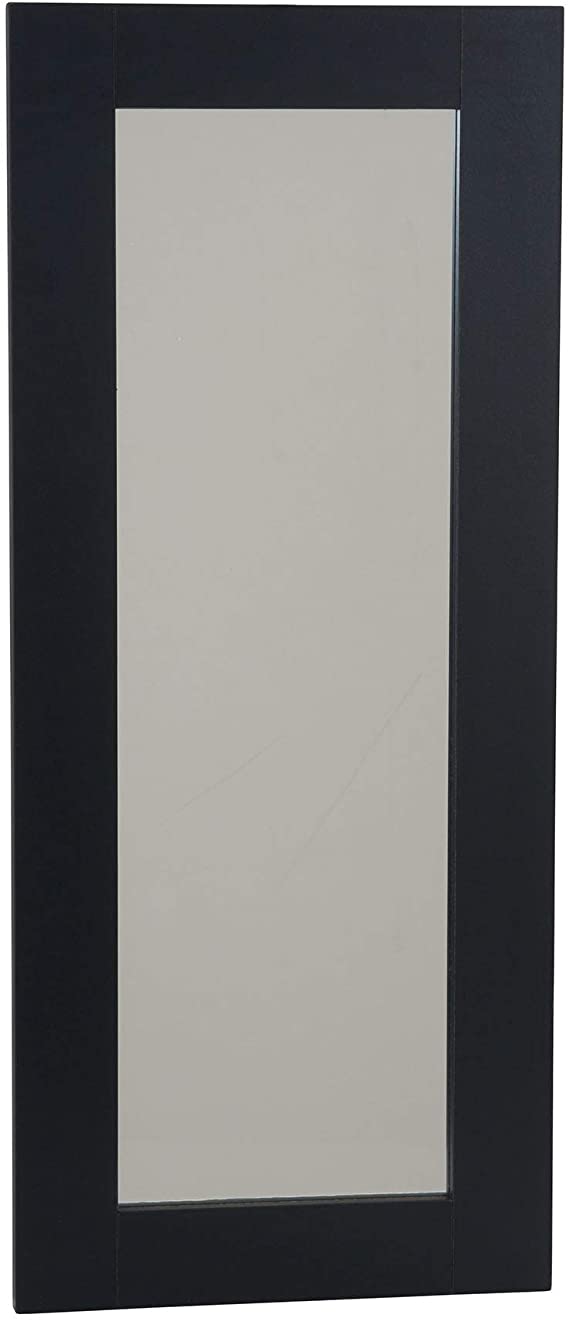 Household Essentials 8111-1 Rectangle Wall Mirror Décor | 29.5 in x 12.6, Black Wood Grain