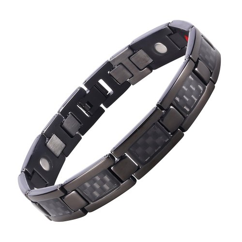 Starista Jewelry Pure Titanium Double Row 4 Elements Magnetic Health Bracelet Power Wristband for Men