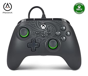 PowerA Advantage Wired Controller for Xbox Series X|S - Celestial Green, Black Xbox Controller with Detachable 10ft USB-C Cable, Mappable Buttons, Trigger Locks and Rumble Motors, Officially Licensed for Xbox