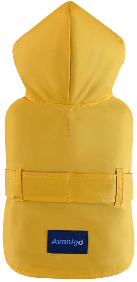 Avanigo Dog Wear Yellow Dog Raincoat with Pockets, Rain/Water Resistant - Size S to XXL Available - Stylish Premium Dog Raincoats