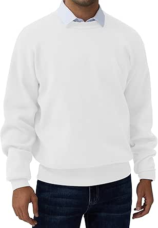 Mens Crewneck Sweater Loose Fit Soft Long Sleeve Knit Pullover Sweaters for Casual Or Dressy Wear Sizes M-XXL