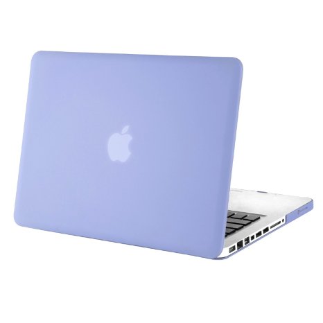 Mosiso Rubberized Hard Case Cover for MacBook Pro 13 Inch (A1278 with or without Thunderbolt) Aluminum Unibody with CD-ROM Drive - Serenity Blue