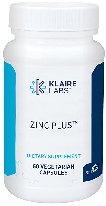Klaire Labs Zinc Plus - Zinc Citrate with Copper & B6 (60 Capsules)