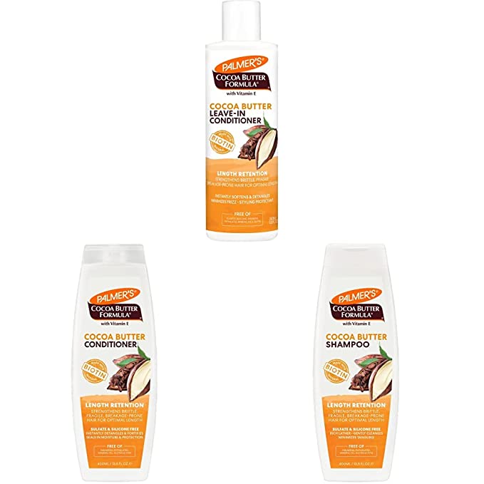 Palmer's Cocoa Butter & Biotin Length Retention Leave-In Conditioner & Cocoa Butter & Biotin Length Retention Conditioner & Cocoa Butter Formula Biotin Length Retention Shampoo