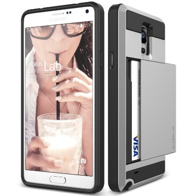 Galaxy Note 4 Case, Verus [Damda Slide][Satin Silver] - [Wallet Card Slot][Heavy Duty Protection] For Samsung Note 4