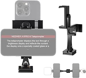 NEEWER Metal Phone Tripod Mount Adapter with Arca QR Base, 360° Rotatable Dual Cell Phone Clip Clamp Holder with 4 Cold Shoes Compatible with iPhone Samsung for Vlog Live Stream Video Recording, SP-08