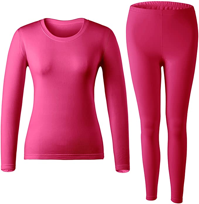 MOLLDAN Women’s Long Johns Baselayer Thermal Underwear Tops & Bottom Set with Fleece Lined