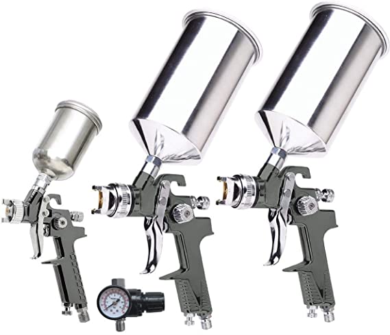 Vaper 19220 HVLP Triple Set-Up Spray Gun Kit - 4 Piece